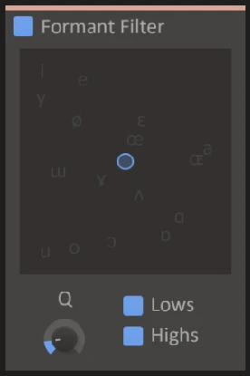 Kilohearts Formant Filter 的元音选择界面